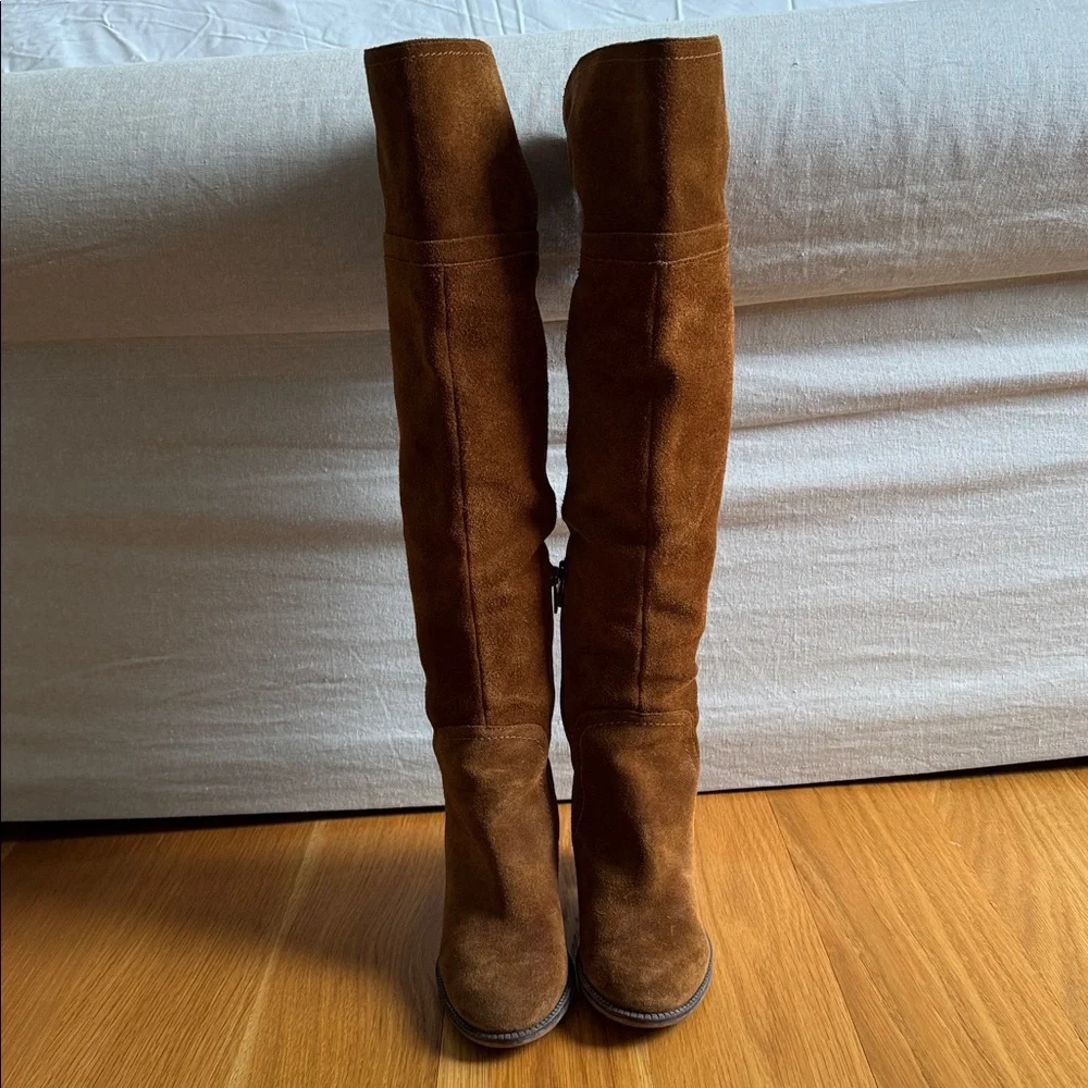 Franco Sarto Tan Suede Over the Knee Boots, 8M - Picture 2 of 8
